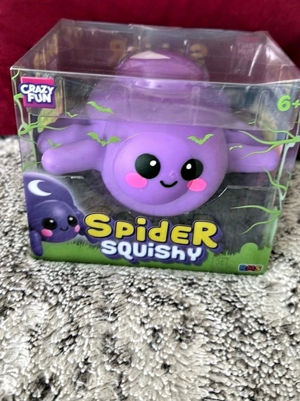Crazy Fun Spider Squishy Purple Squishy Toy NWT